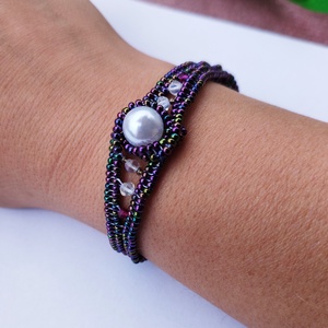 Calypso karkötő, Ékszer, Karkötő, Gyöngyös karkötő, Gyöngyfűzés, gyöngyhímzés, MESKA