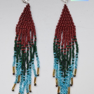 Native style fülbevaló, Ékszer, Fülbevaló, Fülékszer, Gyöngyfűzés, gyöngyhímzés, MESKA