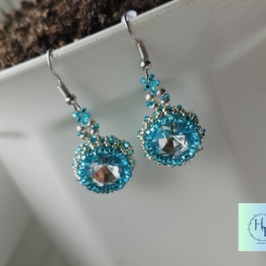 Mirror fülbevaló, Ékszer, Fülbevaló, Fülékszer, Gyöngyfűzés, gyöngyhímzés, MESKA