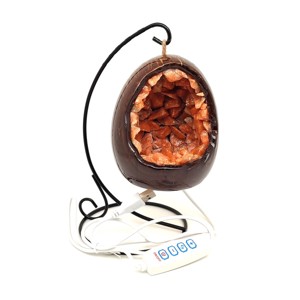 Narancs kalcit nyers tojás hangulatlámpa fém állvánnyal 10 cm, Kellékek & szerszámok, Ásvány alapanyag, , MESKA