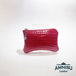 Piros lakk krokkómintás egy cipzáras kulcstartó A5008 - táska & tok - kulcstartó & táskadísz - kulcstartó - Meska.hu