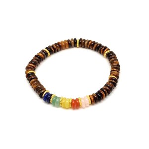 Tigrisszem ásvány karkötő 5 korong köves díszítéssel 62 mm - Meska.hu