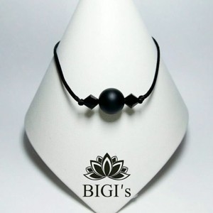 BALA-Black Minimál karkötő (mini)  - ékszer - karkötő - karkötő medállal - Meska.hu