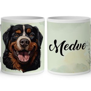 Névvel kérhető - Berni pásztor portré mintás bögre, Otthon & Életmód, Konyhafelszerelés, tálalás, Tálalás, Bögre & Csésze, , MESKA