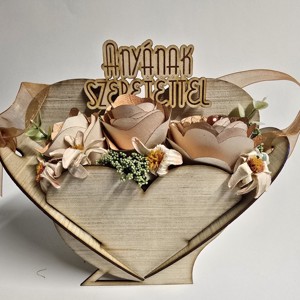 Szülőköszöntő szíves fa dobozban megszemélysítve, Esküvő, Emlék & Ajándék, Szülőköszöntő ajándék, , MESKA