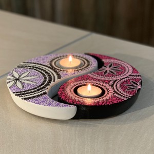 Jin Jang mécsestartó - otthon & életmód - gyertya, illat, aroma - mécses és mécsestartó - Meska.hu