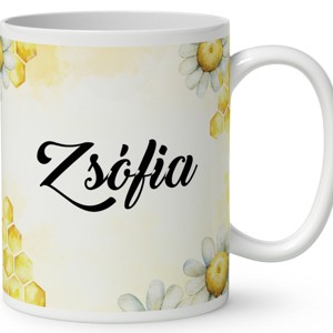 Névvel kérhető - Kedves kis méhecske mintás bögre - otthon & életmód - konyhafelszerelés, tálalás - tálalás - bögre & csésze - Meska.hu