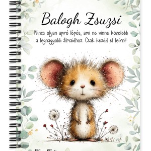 Személyre szabható - Az erdő cuki aprósága, a mogyorós pele mintás A6-os füzet, Otthon & Életmód, Papír, írószer, Jegyzetfüzet & Napló, , MESKA
