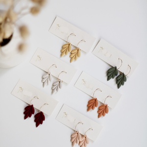 Oliva levél fülbevaló - ékszer - fülbevaló - lógó fülbevaló - Meska.hu