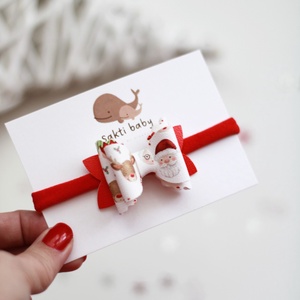 Télapó, karácsony mintás elasztikus pánt babáknak - Meska.hu