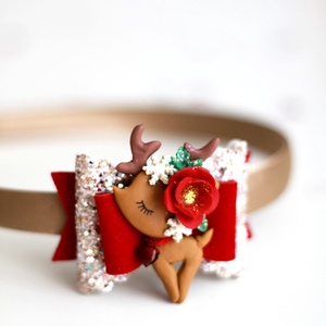 Téli rénszarvas hajráf, hajpánt - ruha & divat - hajdísz & hajcsat - hajráf & hajpánt - Meska.hu