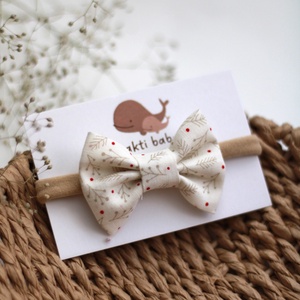 Ekrü fenyőág midi masnis elasztikus fejpánt , baba fejpánt, hajpánt, Ruha & Divat, Hajdísz & Hajcsat, Hajráf & Hajpánt, Varrás, MESKA