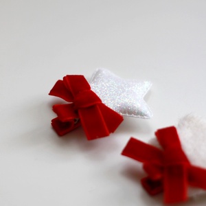 Glitteres csillag piros masnival hajcsat, hajcsat - ruha & divat - hajdísz & hajcsat - hajcsat & hajtű - Meska.hu