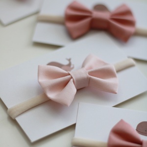 Púder rózsaszín midi masnis elasztikus fejpánt , baba fejpánt, hajpánt - Meska.hu