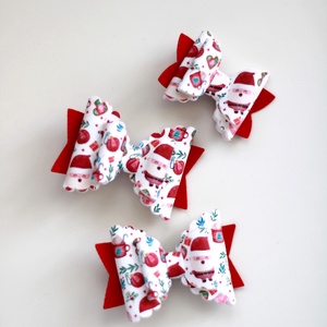 Mini Télapós hajcsat, gyerek hajcsat, hajcsat, Mikulás - ruha & divat - hajdísz & hajcsat - hajcsat & hajtű - Meska.hu