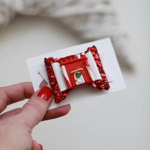 Karácsonyi kandallós  hajcsat, gyerek hajcsat, hajcsat - Meska.hu