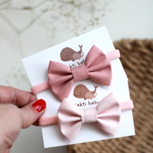 Púder rózsaszín midi masnis elasztikus fejpánt , baba fejpánt, hajpánt - ruha & divat - hajdísz & hajcsat - hajráf & hajpánt - Meska.hu