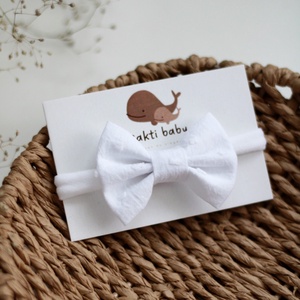 Fehér dotty midi masnis elasztikus fejpánt , baba fejpánt, hajpánt - ruha & divat - hajdísz & hajcsat - hajráf & hajpánt - Meska.hu