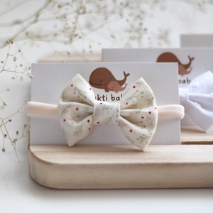 Ekrü fenyőág midi masnis elasztikus fejpánt , baba fejpánt, hajpánt - ruha & divat - hajdísz & hajcsat - hajráf & hajpánt - Meska.hu