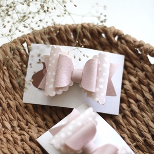 Rózsaszín pöttyös  hajcsat - Meska.hu