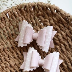 Rózsaszín pöttyös  hajcsat - ruha & divat - hajdísz & hajcsat - hajcsat & hajtű - Meska.hu