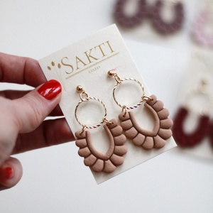 Dapp függő fülbevaló karikával , Ékszer, Fülbevaló, Lógó fülbevaló, Ékszerkészítés, MESKA