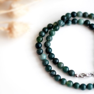 Mohaachát nyaklánc 6mm-es, ásványékszer, nyaklánc - Meska.hu