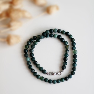 Mohaachát nyaklánc 6mm-es, ásványékszer, nyaklánc - ékszer - nyaklánc - gyöngyös nyaklánc - Meska.hu