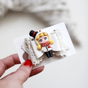 Hóember kislány hajcsat - Meska.hu