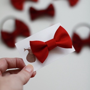 Piros pamut hajcsat - ruha & divat - hajdísz & hajcsat - hajcsat & hajtű - Meska.hu