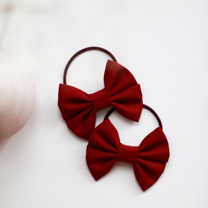 Bordó dupla masnis hajgumi, hajdísz, hajbavaló - ruha & divat - hajdísz & hajcsat - hajgumi - Meska.hu