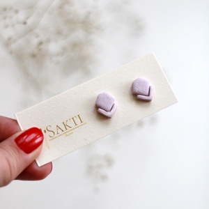 Púder elegáns gomb fülbevaló, gomb fülbevaló - ékszer - fülbevaló - pötty fülbevaló - Meska.hu