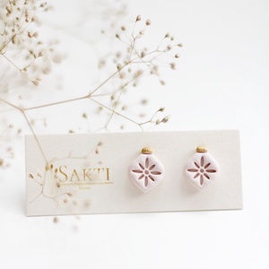 Karácsonyfa dísz gomb fülbevaló - Meska.hu