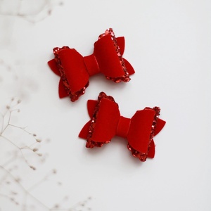 Piros bársony, glitteres hajcsat, Ruha & Divat, Hajdísz & Hajcsat, Hajcsat & Hajtű, , MESKA