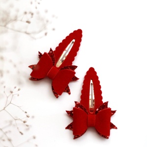 Piros bársony és glitteres szövet csat , Ruha & Divat, Hajdísz & Hajcsat, Hajcsat & Hajtű, Mindenmás, MESKA