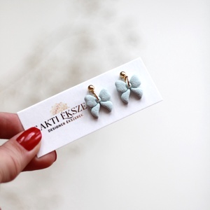 Pici aqva masni fülbevaló - ékszer - fülbevaló - pötty fülbevaló - Meska.hu