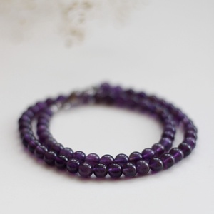 Ametiszt nyaklánc 6mm-es ásványékszer, nyaklánc - Meska.hu