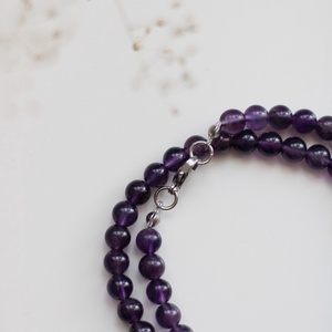 Ametiszt nyaklánc 6mm-es ásványékszer, nyaklánc - ékszer - nyaklánc - gyöngyös nyaklánc - Meska.hu