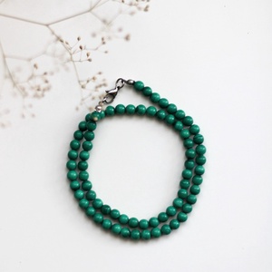 Malachit nyaklánc 6mm-es ásványékszer, nyaklánc - ékszer - nyaklánc - gyöngyös nyaklánc - Meska.hu