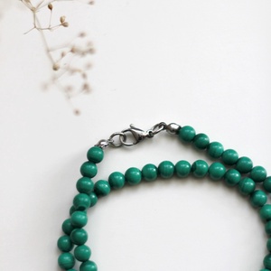 Malachit nyaklánc 6mm-es ásványékszer, nyaklánc - ékszer - nyaklánc - gyöngyös nyaklánc - Meska.hu