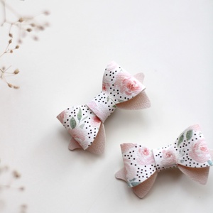 Pöttyös virágos mini hajcsat - ruha & divat - hajdísz & hajcsat - hajcsat & hajtű - Meska.hu