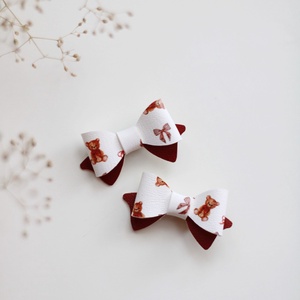 Bordó mackós mini hajcsat, Ruha & Divat, Hajdísz & Hajcsat, Hajcsat & Hajtű, , MESKA