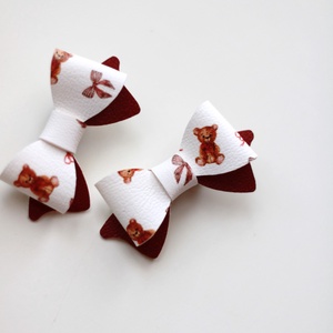 Bordó mackós mini hajcsat - ruha & divat - hajdísz & hajcsat - hajcsat & hajtű - Meska.hu