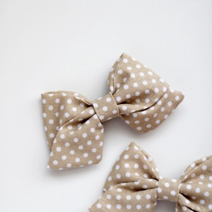 Barna pöttyös nagy hajcsat  - ruha & divat - hajdísz & hajcsat - hajcsat & hajtű - Meska.hu