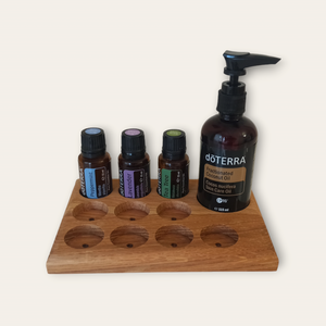 doTERRA 15ml és frakcionált kókuszolaj tároló tölgyfából - otthon & életmód - dekoráció - dísztárgy - Meska.hu