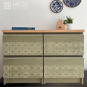 Egyedi stílusban felújított IKEA Malm éjjeliszekrények - otthon & életmód - bútor - komód - Meska.hu