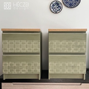 Egyedi stílusban felújított IKEA Malm éjjeliszekrények - otthon & életmód - bútor - komód - Meska.hu