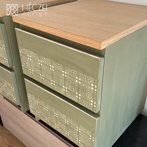 Egyedi stílusban felújított IKEA Malm éjjeliszekrények - otthon & életmód - bútor - komód - Meska.hu