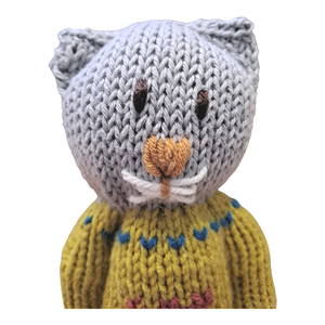 Kézzel kötött szürke cica - játék & sport - plüssállat & játékfigura - cica - Meska.hu