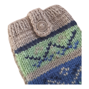 Beige- kék- világoszöld kötött, hímzett telefontok - táska & tok - pénztárca & más tok - telefontok - Meska.hu